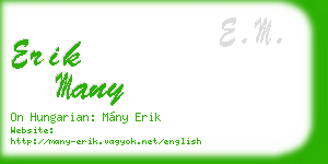 erik many business card