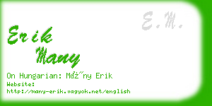 erik many business card